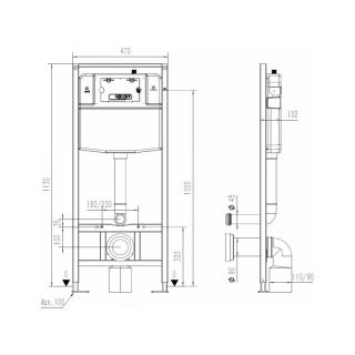 Инсталляция для подвесного унитаза Maretti AC11P4769, без клавиши